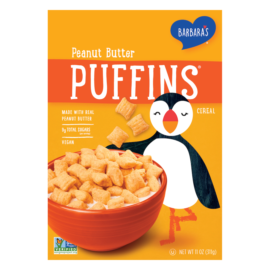 BARBARA'S Puffins Peanut Butter Cereal healthy kosher have willpower