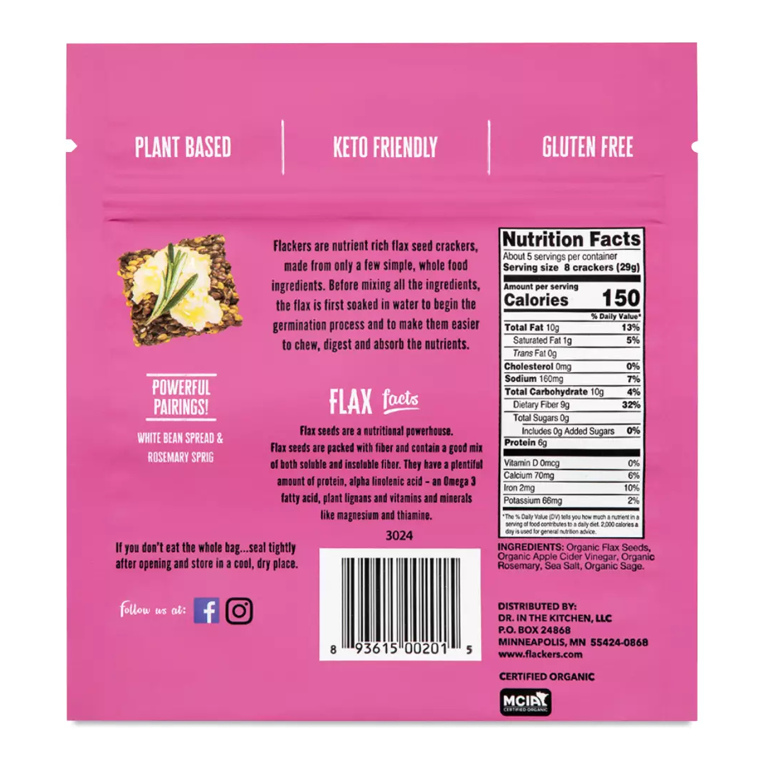 Flackers - Rosemary Flax Seed Crackers