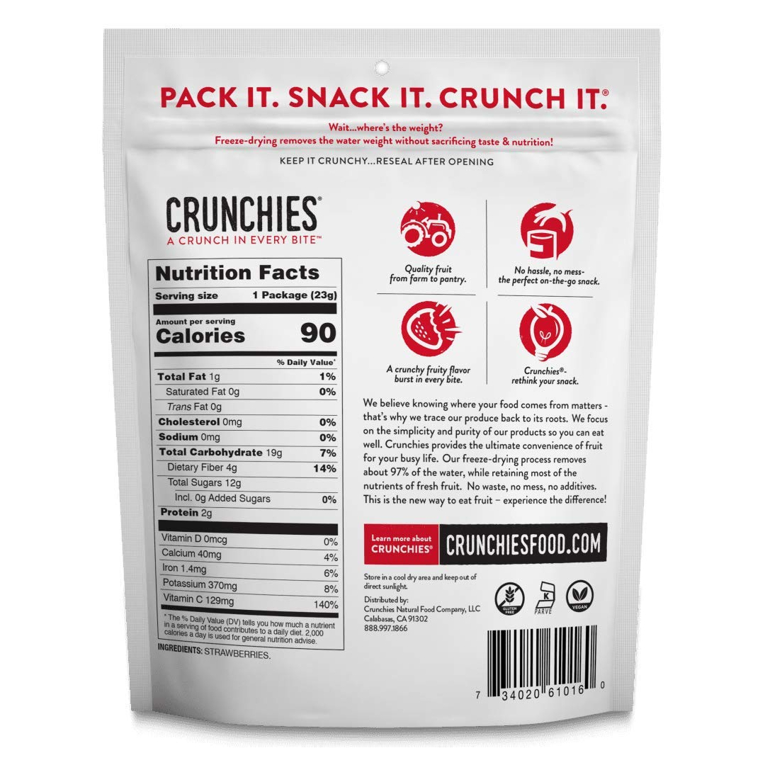 Crunchies Freeze-Dried Strawberries have willpower healthy kosher fruit snacks