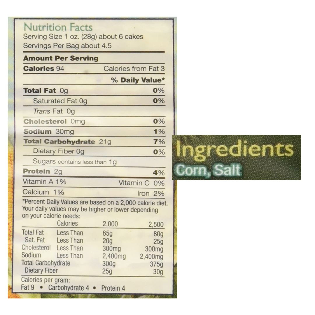 Landau Thin Corn Cakes healthy kosher rice cakes have willpower