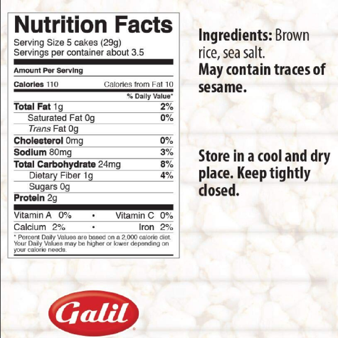 Galil Thin Real rice Cakes Thin Corn Cakes healthy kosher rice cakes have willpower