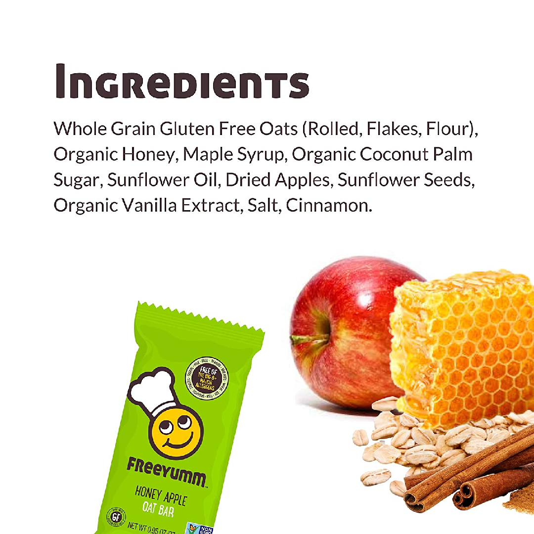 FreeYumm Soft Baked Bars healthy and kosher bars ingrdients