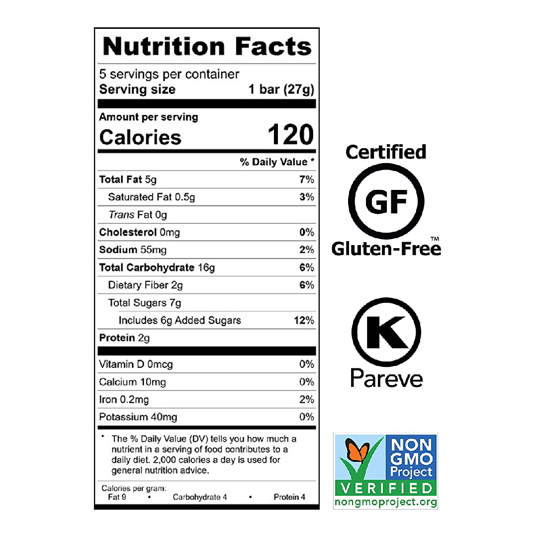 FreeYumm Soft Baked Bars healthy and kosher bars nutrition facts