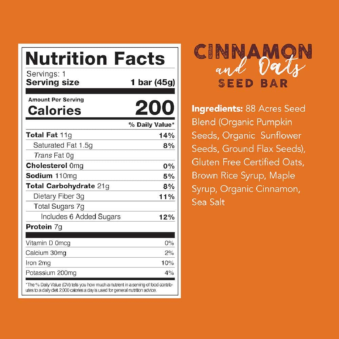 88 Acres Granola Bars cinnamon maple