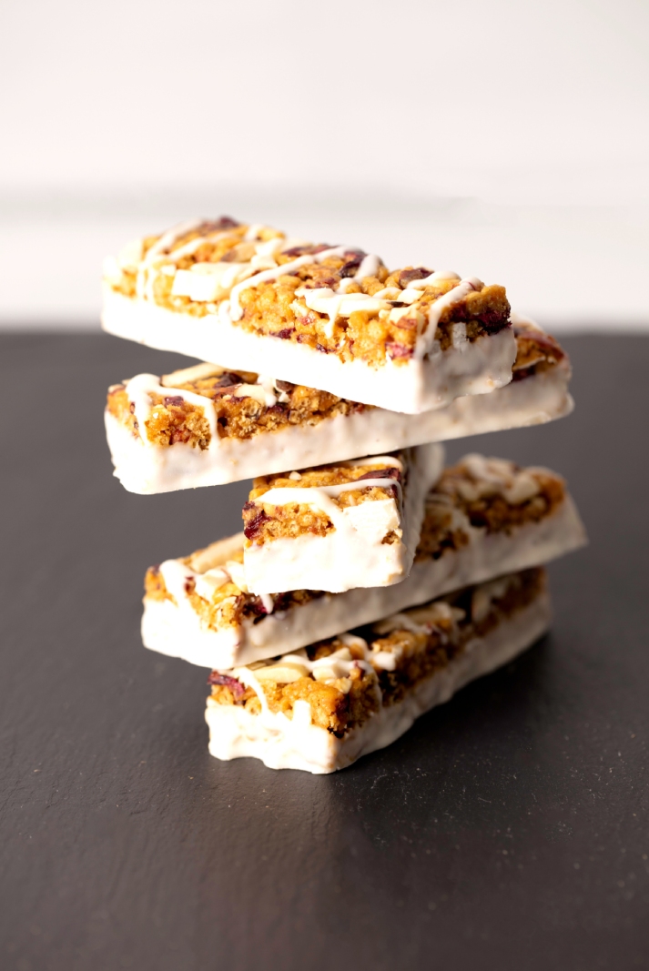 stack of healthy protein bars