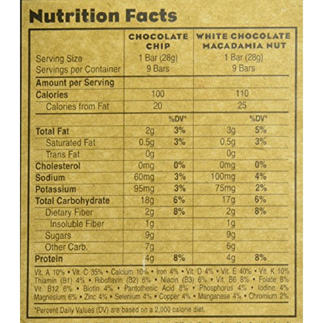 CLIF BARS nutrition facts